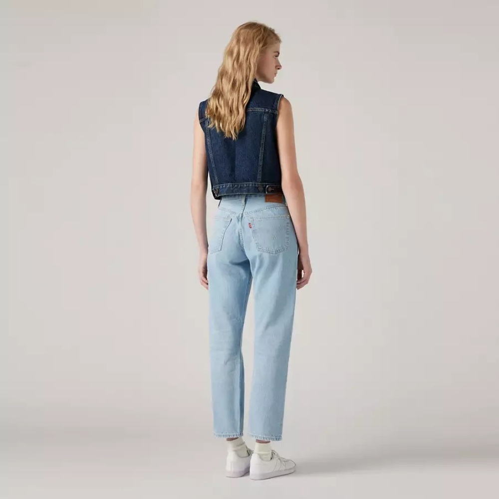 Levi's 501 Women's Straight Leg Jeans - Light Blue - Picture 2 of 4